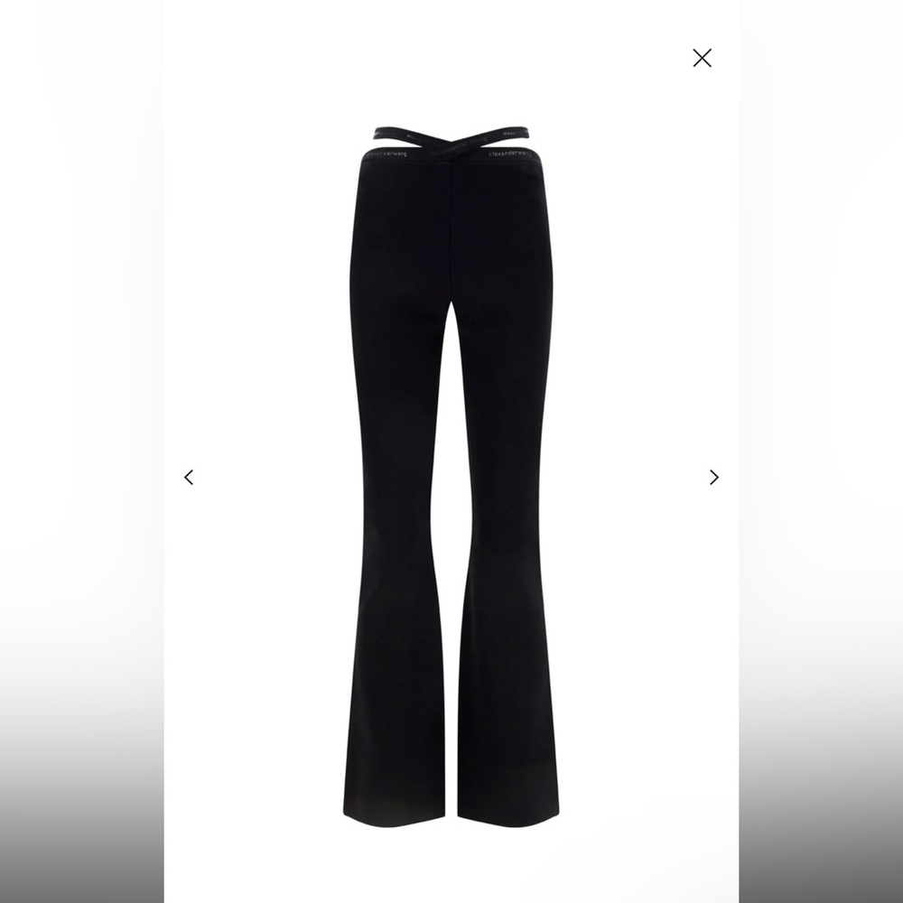 Alexander Wang Black CrissCross Logo Flare Pants